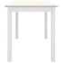 Mesa de comedor de madera de caucho blanco marrón 114x71x75