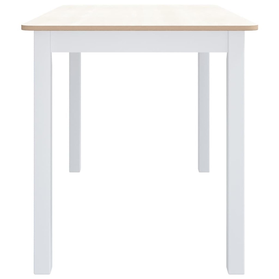 Mesa de comedor de madera de caucho blanco marrón 114x71x75