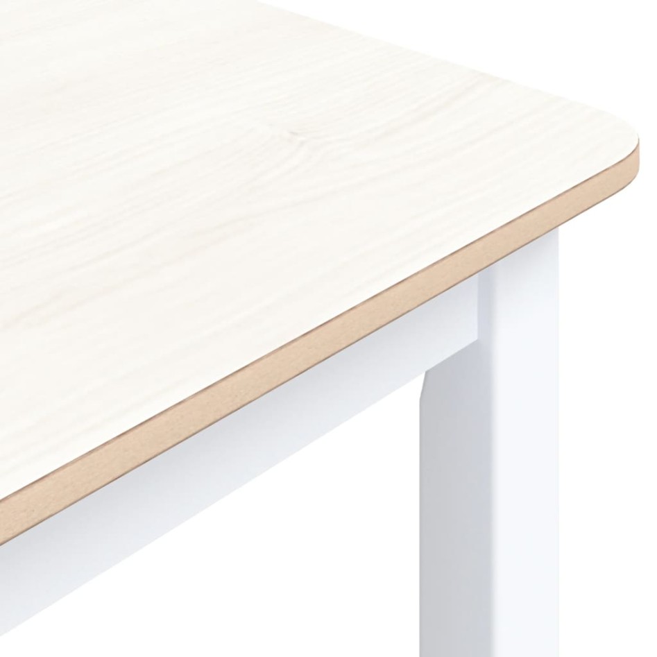 Mesa de comedor de madera de caucho blanco marrón 114x71x75