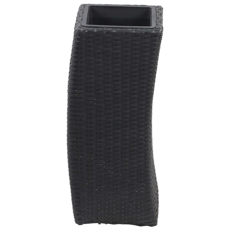 Conjunto de arriates de ratán sintético negro 3