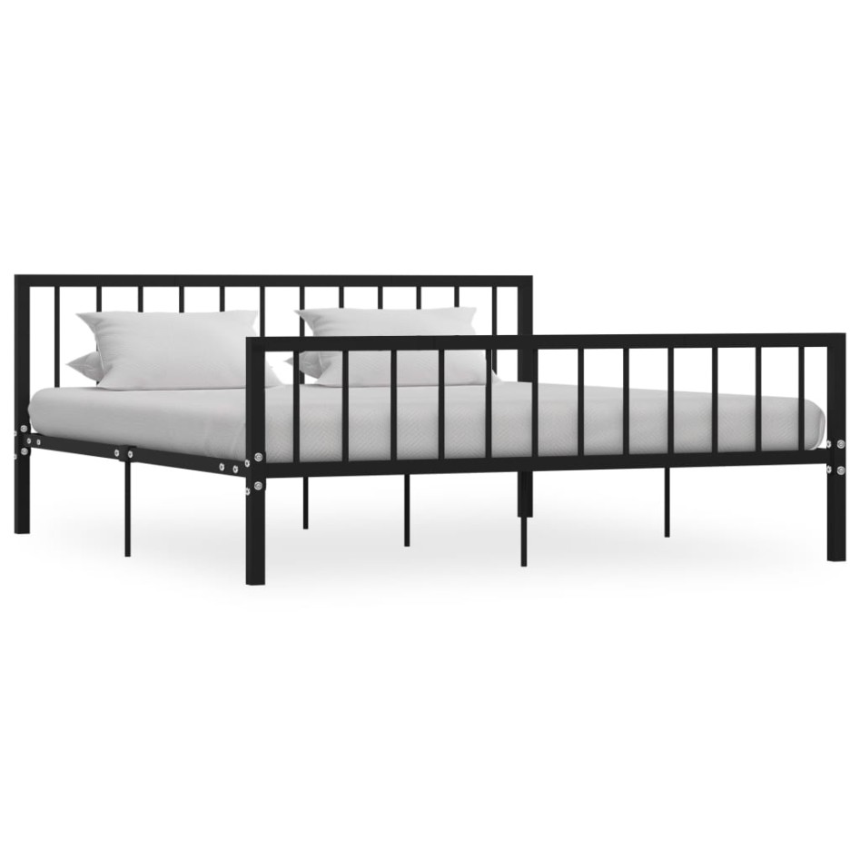 Estructura de cama de metal negro 180x200