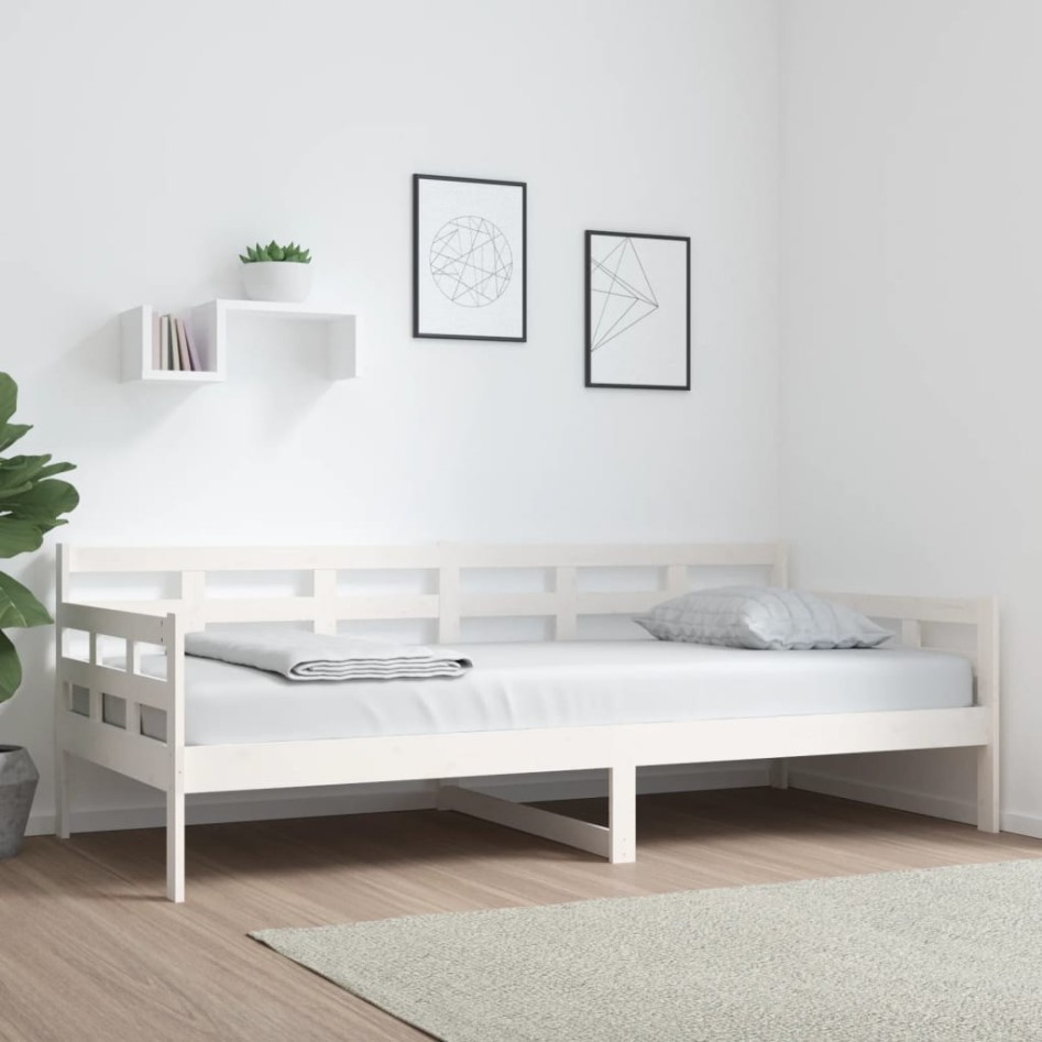 Sofá cama madera maciza de pino blanco 90x200