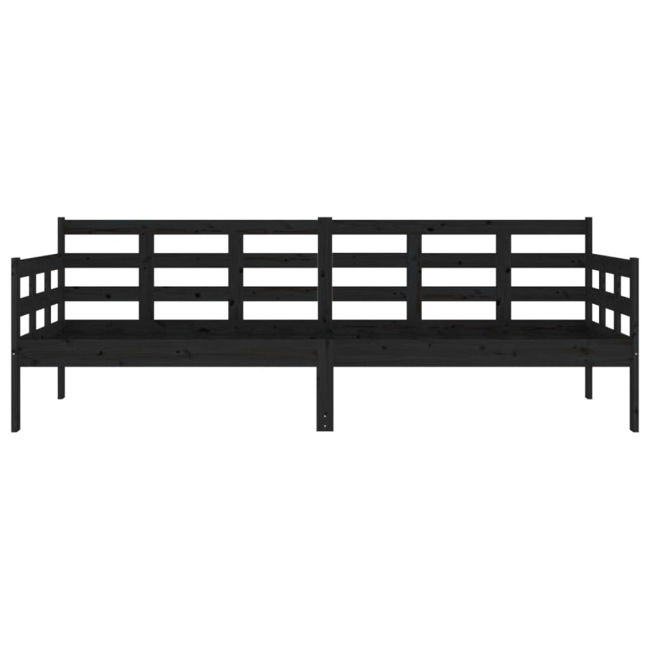 Sofá cama madera maciza de pino negro 80x200