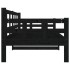 Sofá cama madera maciza de pino negro 80x200