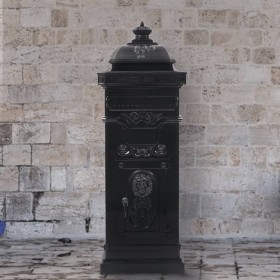 Buzón de columna de aluminio estilo vintage inoxidable