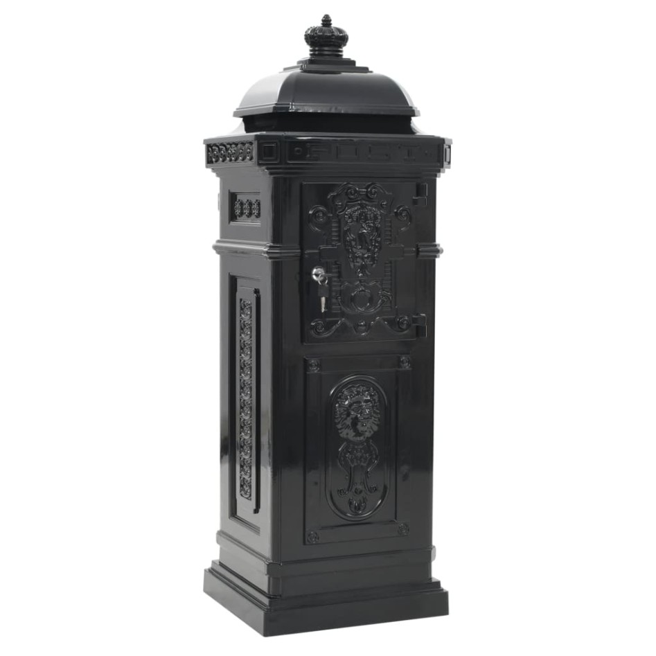 Buzón de columna de aluminio estilo vintage inoxidable