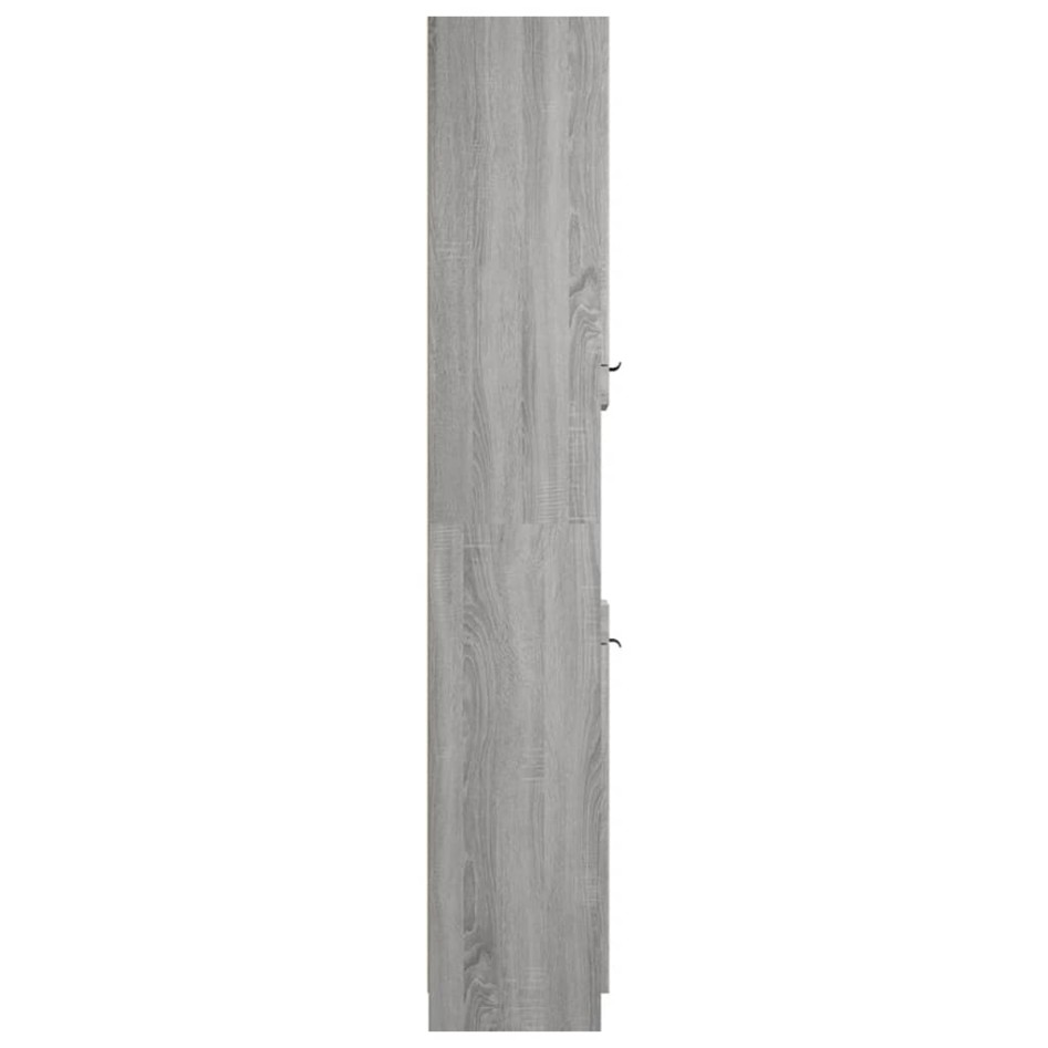 Armario de baño madera contrachapada gris Sonoma 32x34x188,5
