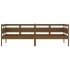 Sofá cama madera maciza de pino marrón miel 80x200