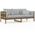 Sofá cama madera maciza de pino marrón miel 80x200