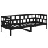 Sofá cama madera maciza de pino negro 80x200