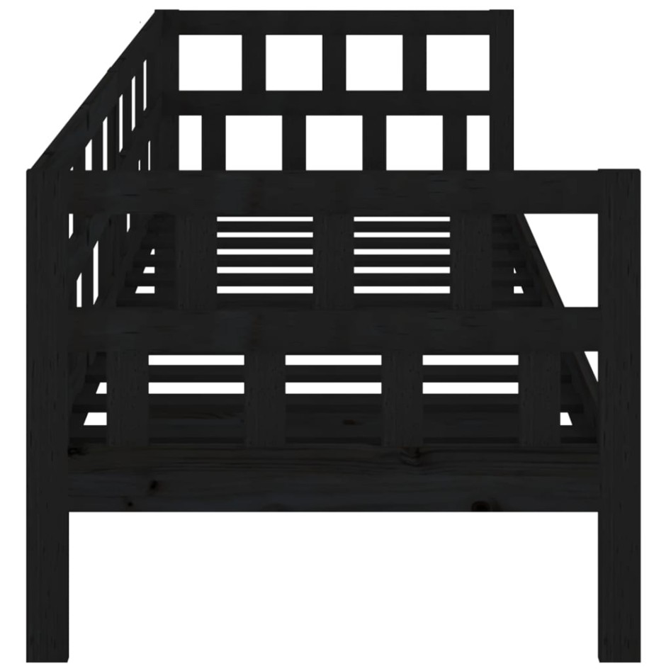 Sofá cama madera maciza de pino negro 80x200