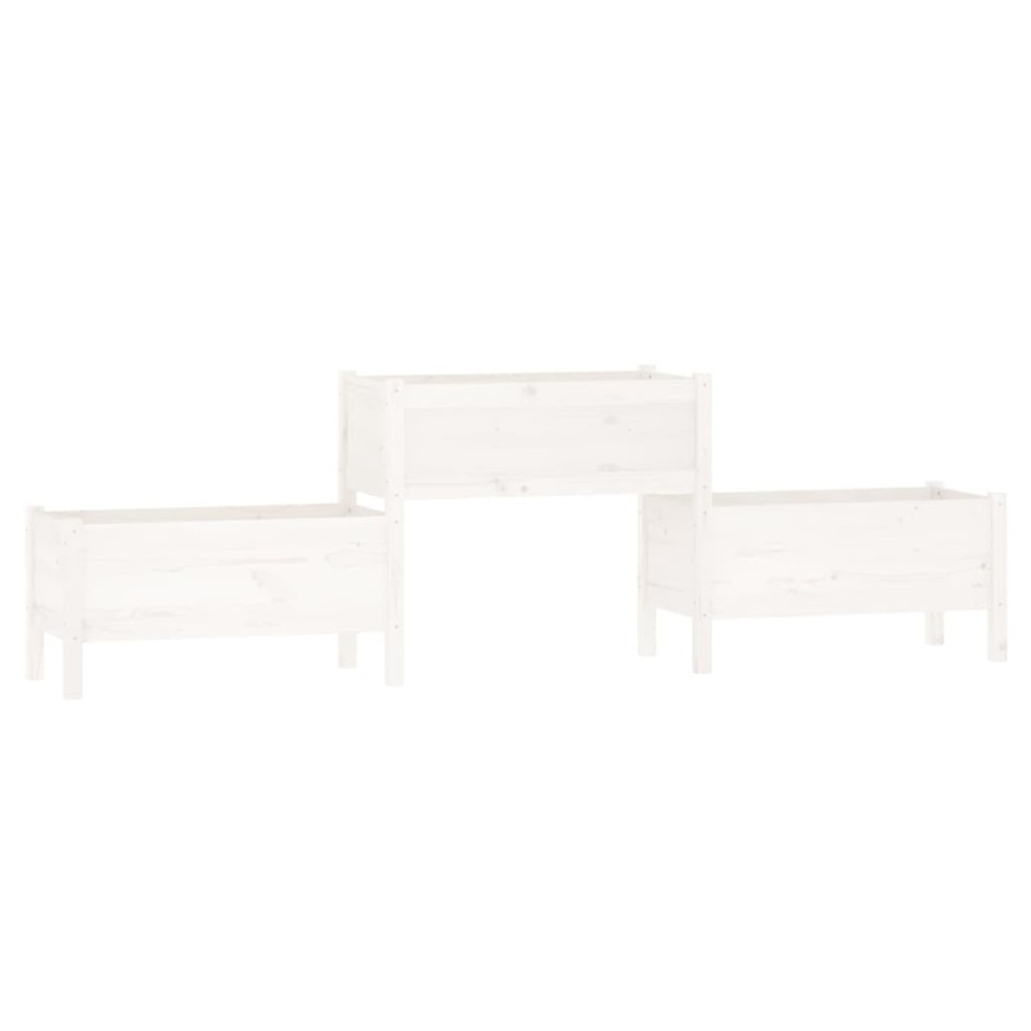 Jardinera madera maciza de pino blanco 245,5x44x75