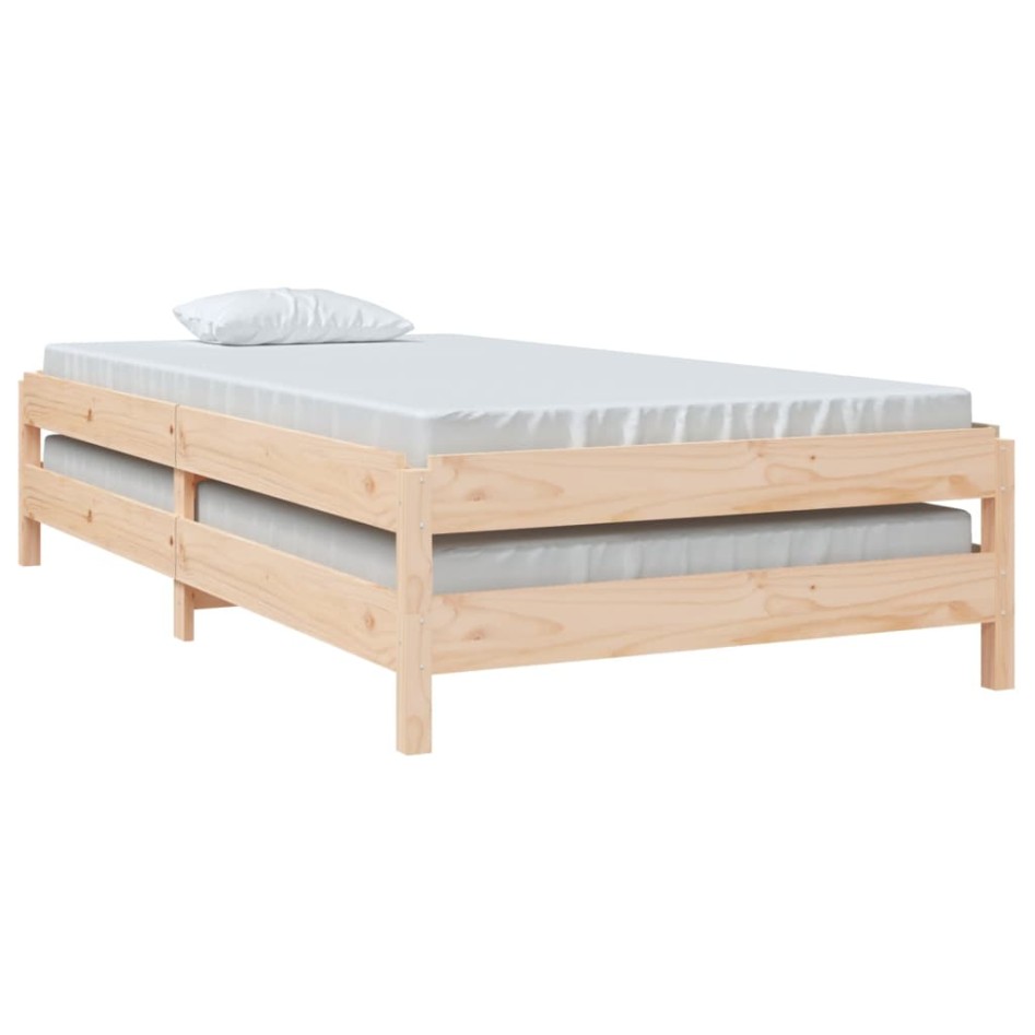 Cama apilable de madera pino maciza 100x200