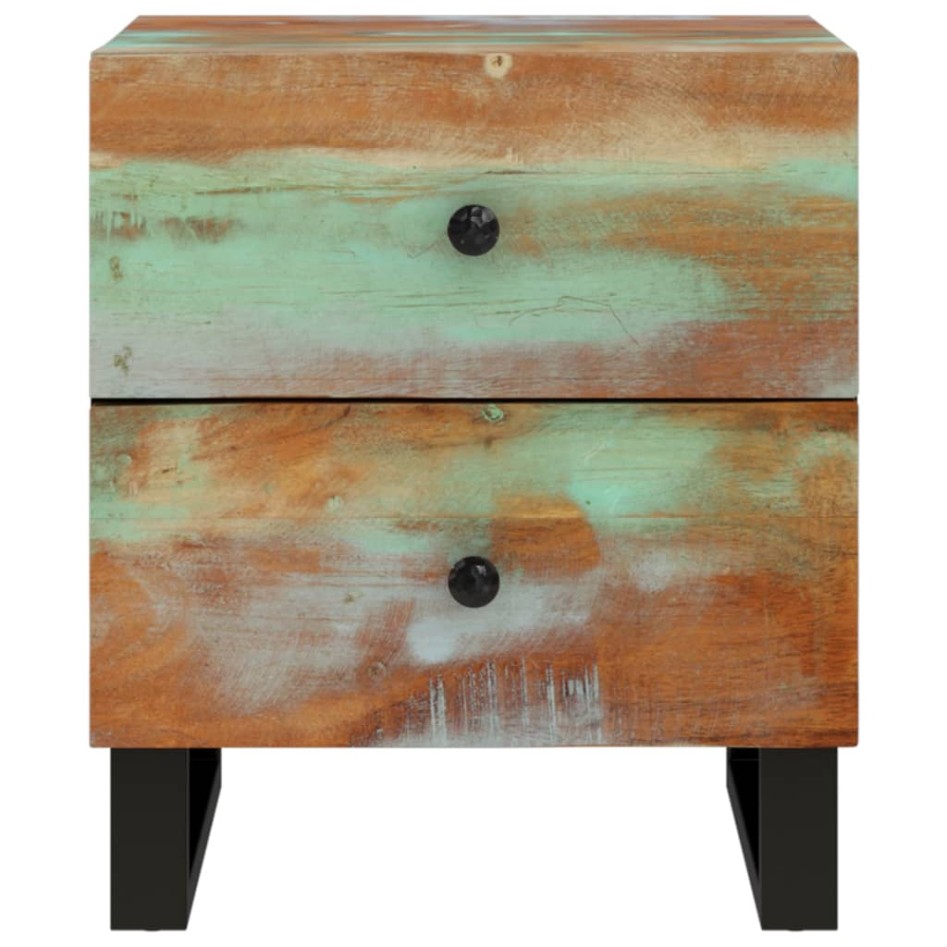 Mesitas de noche 2 uds de madera maciza reciclada 40x33x46