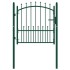 Puerta de valla con picos acero verde 100x100