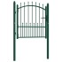 Puerta de valla con picos acero verde 100x100