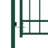 Puerta de valla con picos acero verde 100x100
