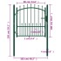 Puerta de valla con picos acero verde 100x100