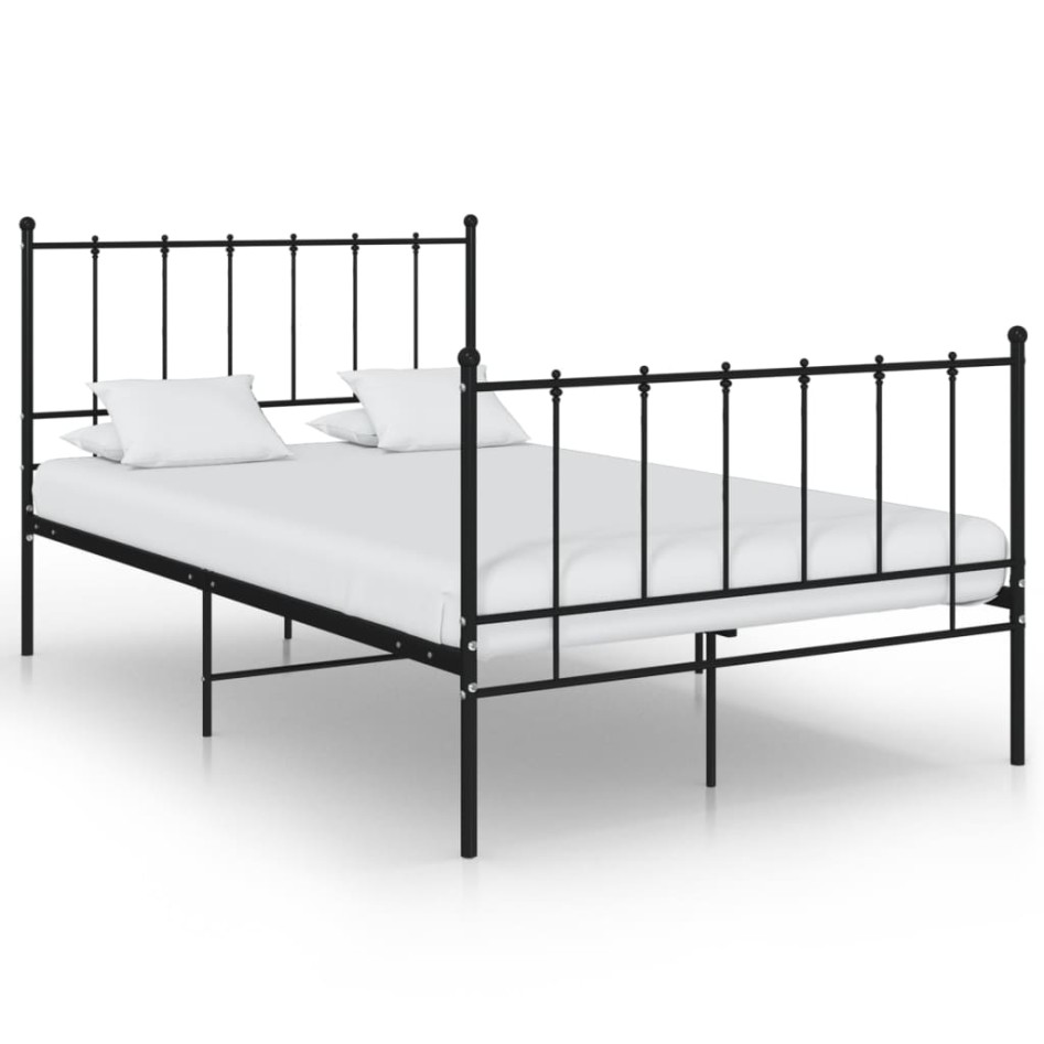 Estructura de cama de metal negro 120x200