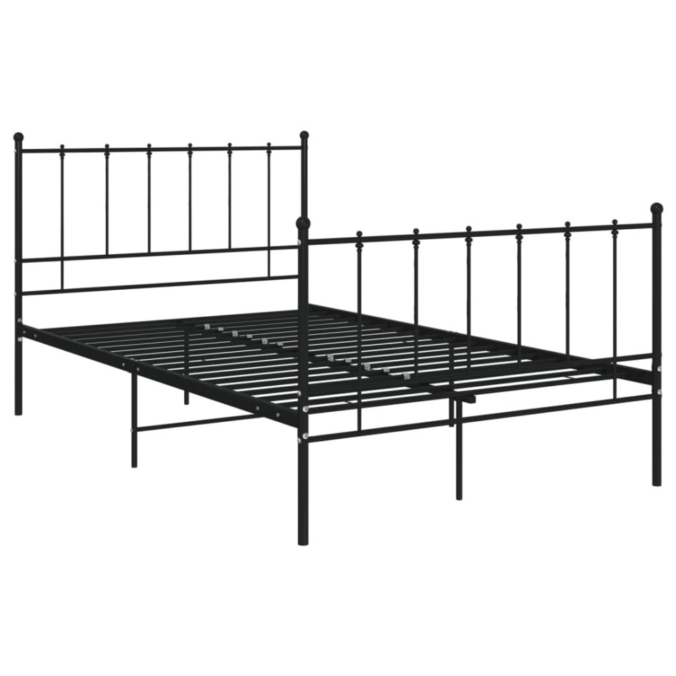 Estructura de cama de metal negro 120x200
