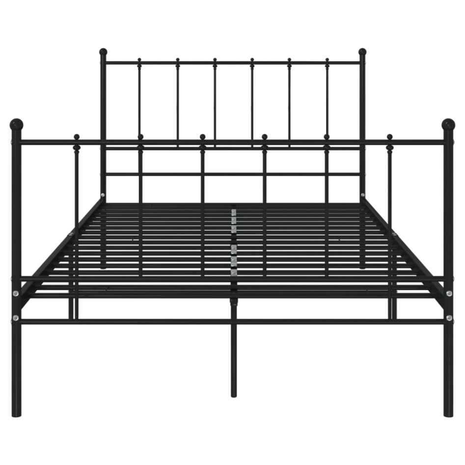 Estructura de cama de metal negro 120x200