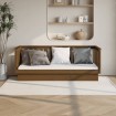 Sofá cama de madera maciza de pino marrón miel 90x190 cm
