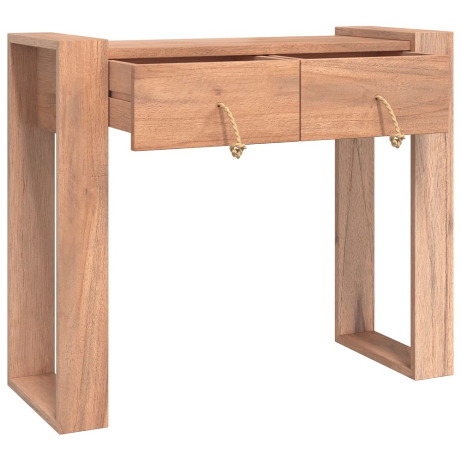 Mesa consola de madera maciza de teca 90x35x75