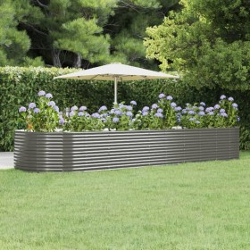 Jardinera arriate acero recubrimiento polvo gris 447x140x68