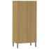 Librería con 2 cajones OSLO madera maciza marrón 60x35x128,5