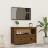 Mueble de TV madera maciza de pino marrón miel 79x35x52
