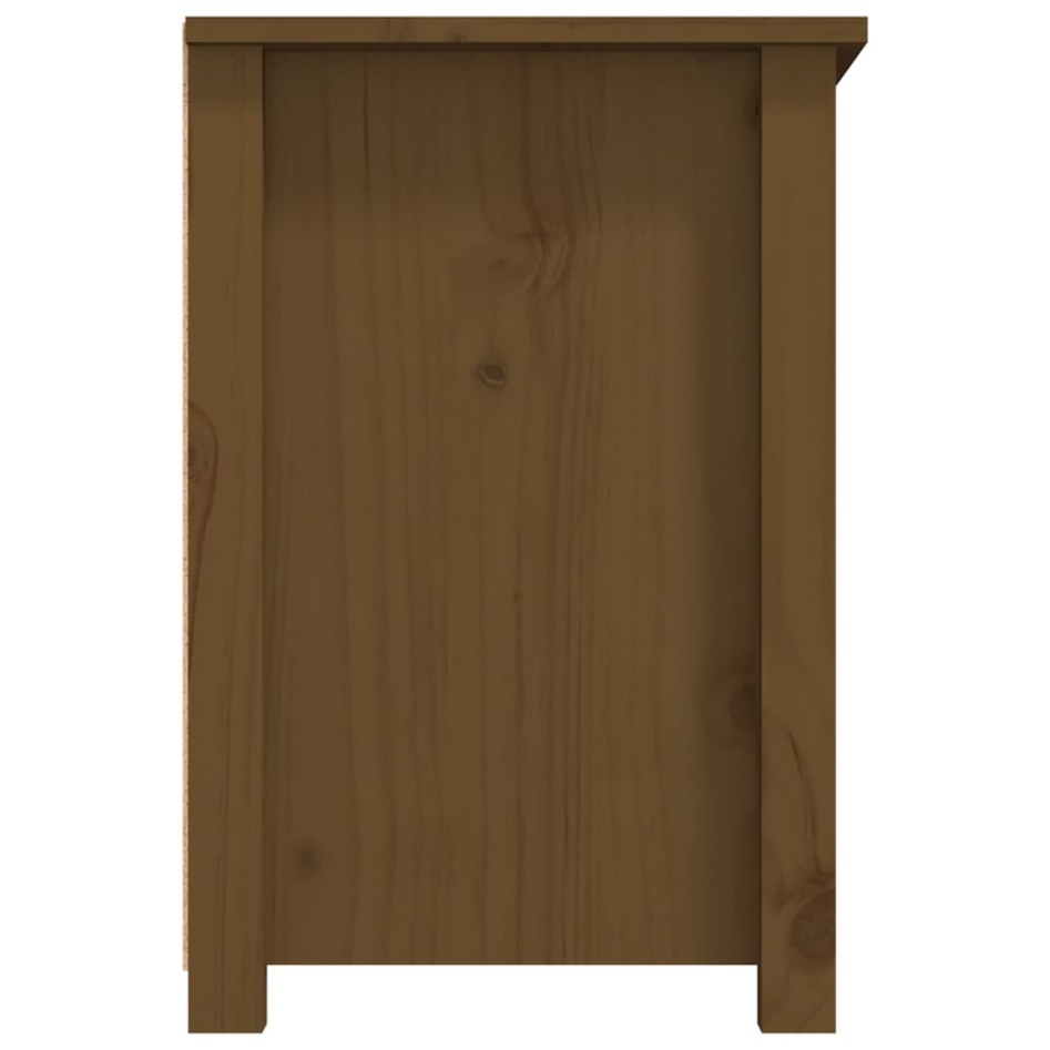 Mueble de TV madera maciza de pino marrón miel 79x35x52