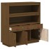 Aparador alto madera maciza de pino marrón miel 100x40x108,5