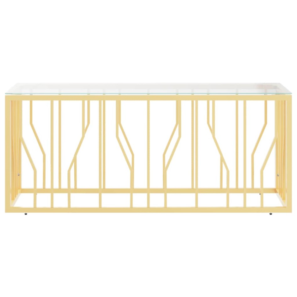 Mesa de centro acero inoxidable y vidrio 110x45x45