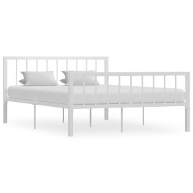 Estructura de cama de metal blanco 140x200