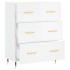 Aparador de madera contrachapada blanco brillante 69,5x34x90