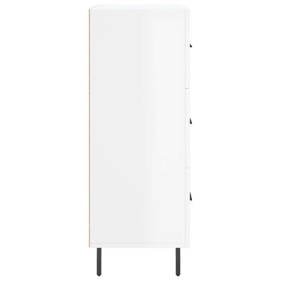 Aparador de madera contrachapada blanco brillante 69,5x34x90