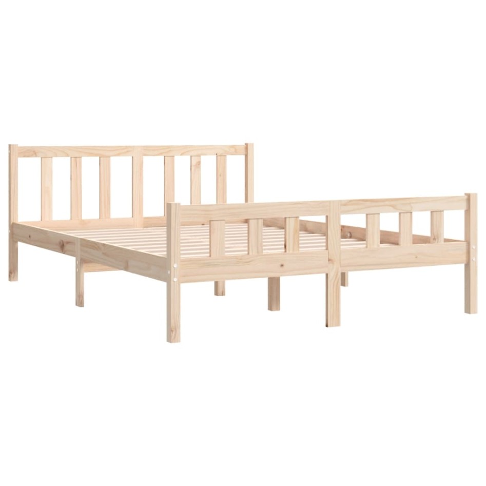 Estructura de cama de matrimonio madera maciza 135x190