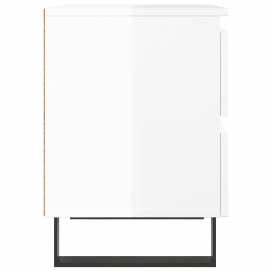 Mesitas noche 2 uds madera ingeniería blanco brillo 40x35x50