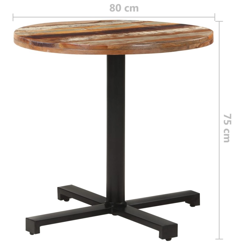 Mesa de bistró redonda madera maciza reciclada Ø80x75