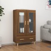 Aparador alto de madera contrachapada marrón roble 70x31x115 cm