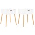 Mesitas de noche 2 uds madera contrachapada blanco 40x40x56