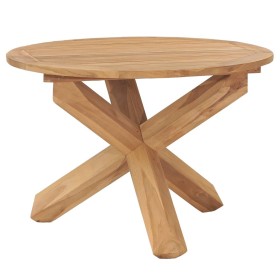 Mesa de comedor de jardín madera maciza de teca Ø110x75