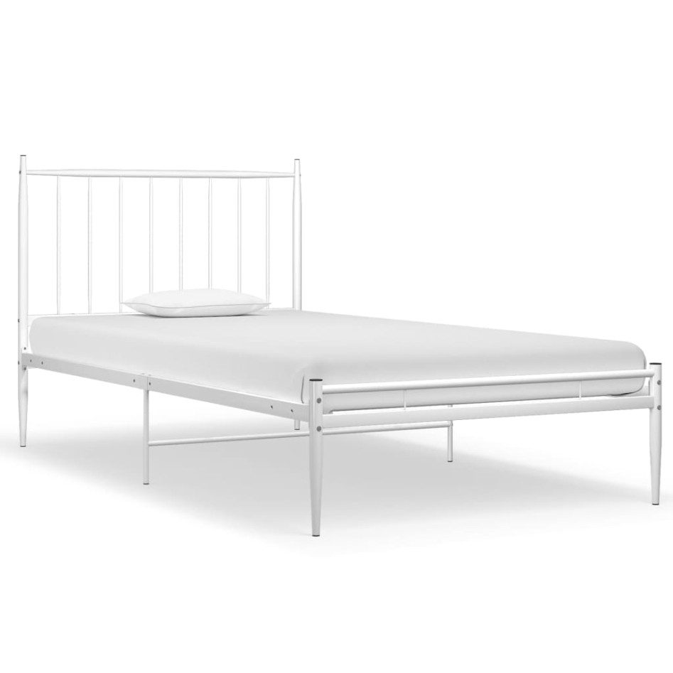Estructura de cama de metal blanco 100x200