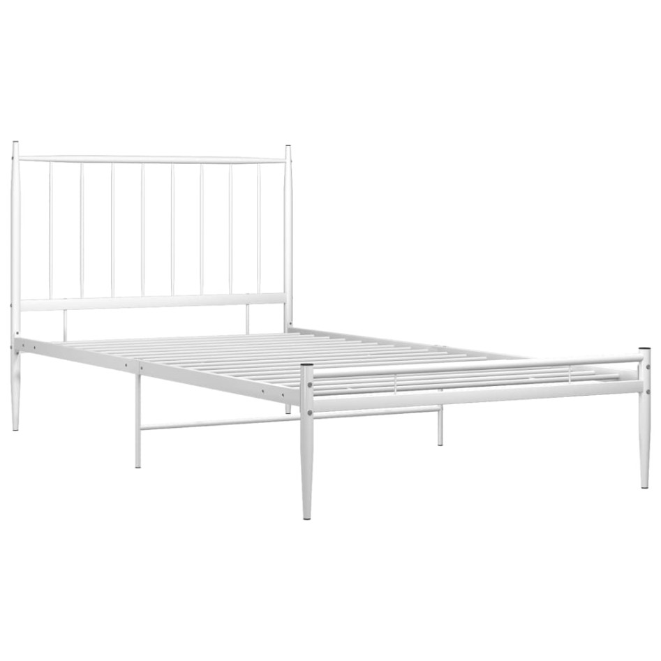 Estructura de cama de metal blanco 100x200