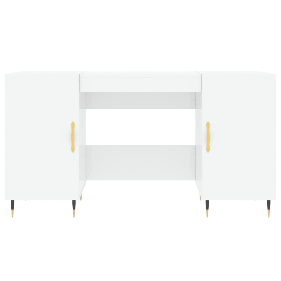 Escritorio madera contrachapada blanco brillante 140x50x75