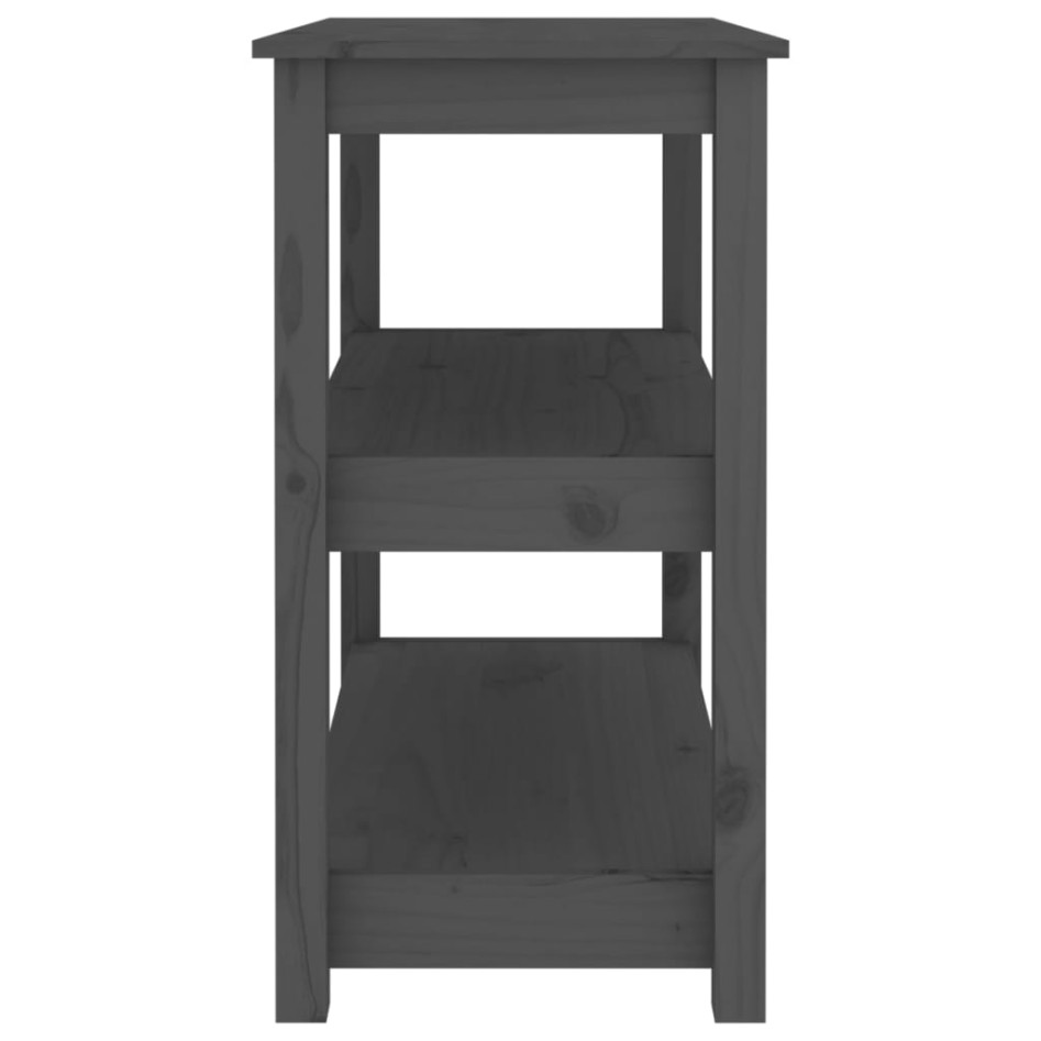 Mesa consola de madera maciza de pino gris 80x40x74