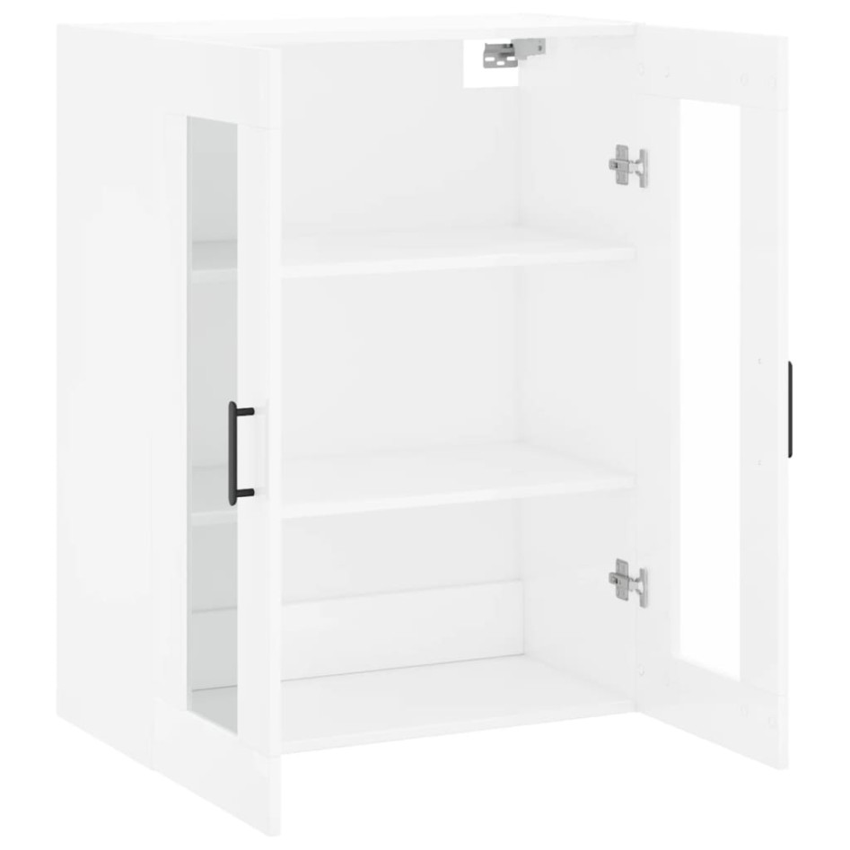 Armario de pared blanco brillante 69,5x34x90