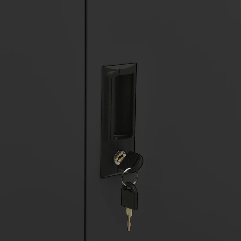 Armario de oficina de acero gris antracita 90x40x102