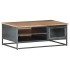 Mesa de centro de madera maciza de acacia gris 90x50x35