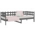 Sofá cama madera maciza de pino gris 80x200